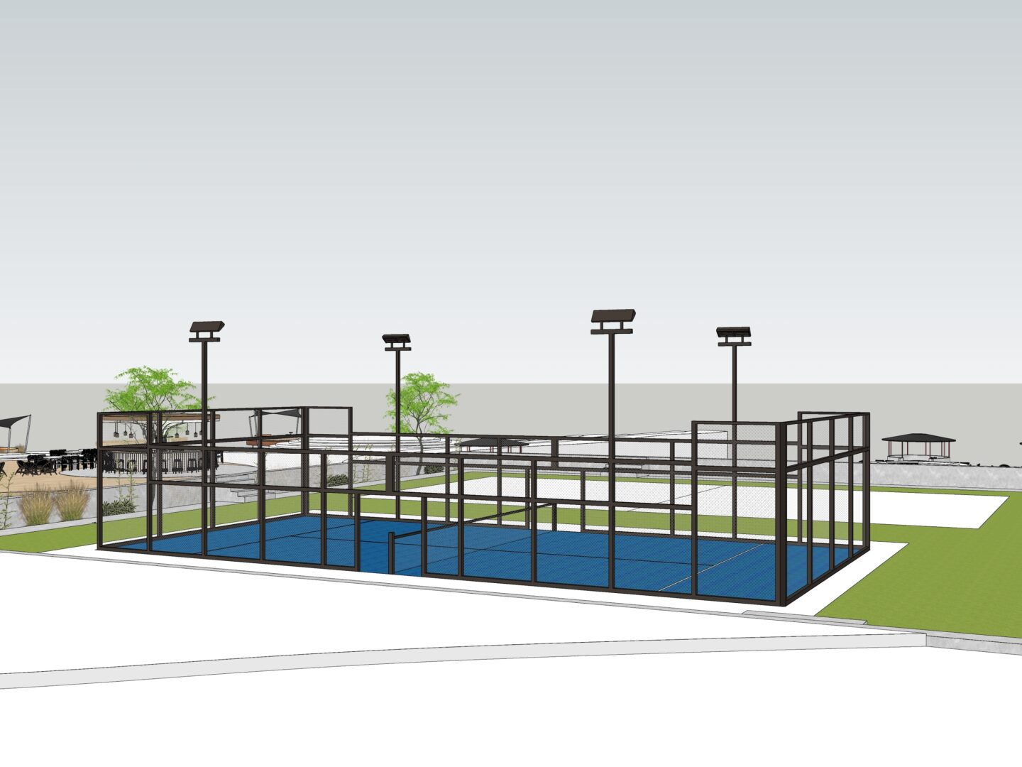 Padel court at the office. Out Of Office work.