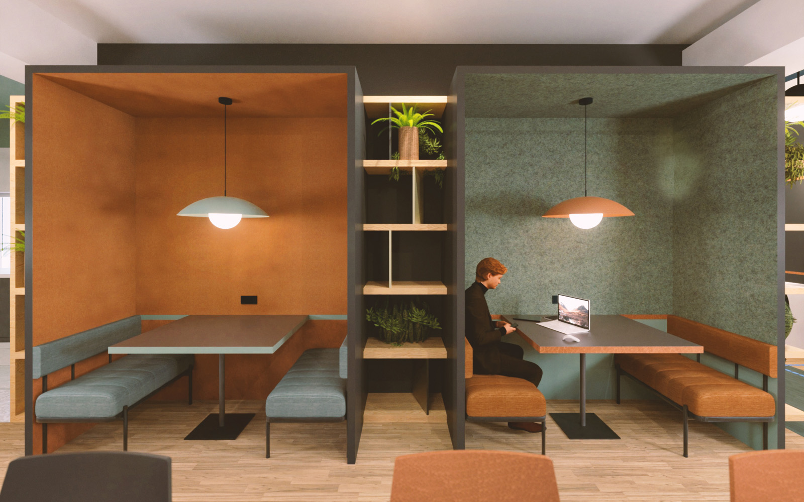 Volkswagen D'Ieteren Finance_ Alcoves for working in the Kortenberg Offices_Office_Out Of Office realisation